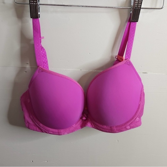 Cleo Panache 9511 Koko Spirit Underwire T-shirt Plunge Bra 32D Hot Pink Padded - Picture 5 of 7